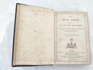 Ancienne Holy Bible de British and Foreign Bible Society de 1804