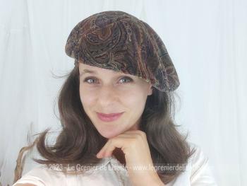 Chapeau casquette béret vintage velours Made in England