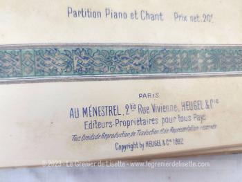 Duo grands livres de partitions d'opéras de 1892 avec 