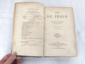 Ancien livre La Vie de Jésus de E. Renan de 1888