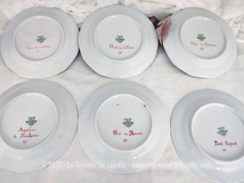 Voici un lot de six superbes petites assiettes dessert  estampillées 