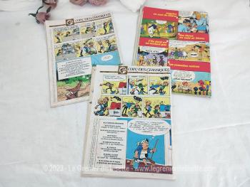 Trio d'anciens journaux "Spirou" avec le 1965 numéro 1836 du 11-12-1975,  le numéro 1883 du 15-4-76 et le numéro 1984 du 22-4-76.  Prêts à partir pour un petit voyage en enfance ?