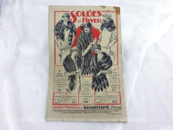 Datant des années 20, voici un ancien catalogue de La Samaritaine Soldes d'Hiver  pour la mode, décoration et linge. Centenaire et toujours aussi captivant !