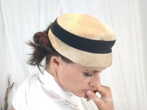 Ancien chapeau rétro avec ruban Neodaim Paris années 50