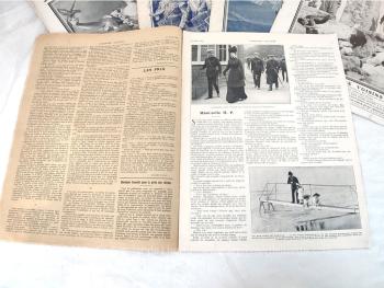 Voici un lot de 5 revues du "Dimanche Illustré" datant du 31 juillet 1910, 2 et 9 juillet 1911, 29 octobre 1911 et 14 décembre 1913, avec photos d’événement géo-politique d'époque ainsi que la mode avec patrons et dessins de cette période.