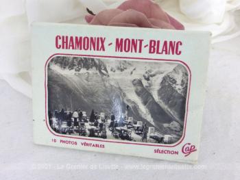 Petit recueil de 10 photos anciennes en noir et blanc sur papier photo glacé de la ville de Chamonix Mont Blanc, par Les Cartes Postales Cap à Paris.