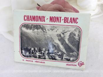 Petit recueil de 10 photos anciennes en noir et blanc sur papier photo glacé de la ville de Chamonix Mont Blanc, par Les Cartes Postales Cap à Paris.