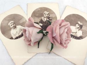 Lot 3 belles photos anciennes enfants carte postale