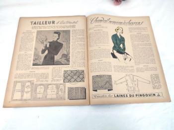 Voici le n°14 de l'ancienne revue mensuelle "Mon Ouvrage"  pour l'hiver 1949 avec le mois de novembre, avec des modèles de travaux de couture, de crochet et de broderie pour l'habillement et la décoration.
