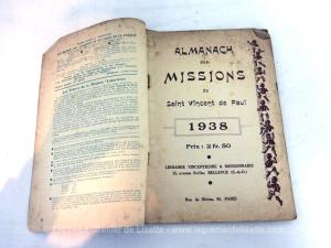 Ancien Almanach des Missions de St Vincent de Paul de 1938