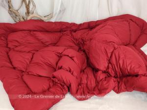 Édredon vintage 90 x 150 cm rouge plumes et duvet Himalaya Thibet Luxe