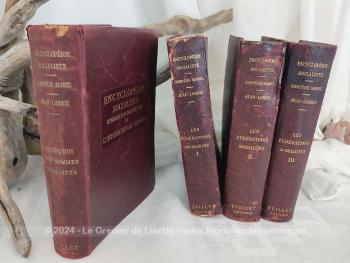 Datant de 1913, voici les 3 tomes de la France Socialiste de l'Encylopédie Socialiste Syndicale et Coopérative de l'Internationale Ouvrière avec le Tome I, II et III plus le tome "Pourquoi nous sommes tous Socialistes".  A découvrir....