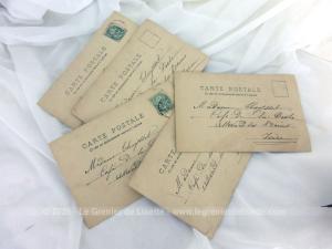 Cinq cartes postales anciennes série Viens Poupoule 1904