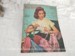 Voici le n°106 de l'ancienne revue mensuelle "Mon Ouvrage"  pour le mois de juillet 1957 et son complément Ménager, avec patron d'une blouse habillée, des patrons de modèles de tricot, de crochet et de passementerie pour de la décoration.