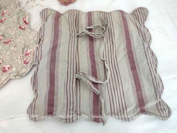 Duo housses coussin matelassé boutis shabby gris-vert pastel – Image 6