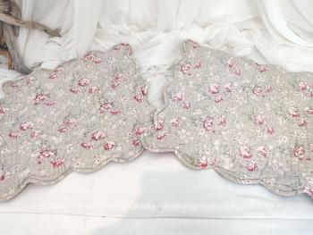 Duo housses coussin matelassé boutis shabby gris-vert pastel – Image 5