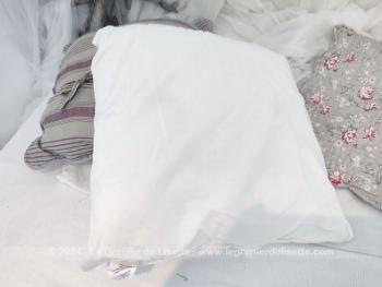 Duo housses coussin matelassé boutis shabby gris-vert pastel – Image 7