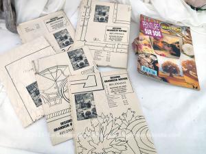 Revue avec 5 grands feuillets modèles dessins peinture soie