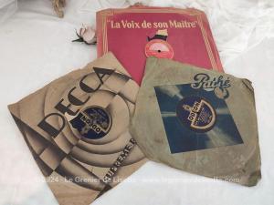 Lot 3 anciens disques cire pour phonographes ou 78T