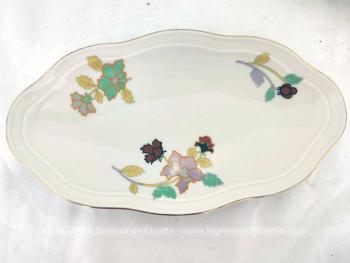 Adorable duo de raviers shabby en porcelaine Pinkerhammer czechoslovakia modèle Carlsbad de 23 x 12.5 x 3 cm.