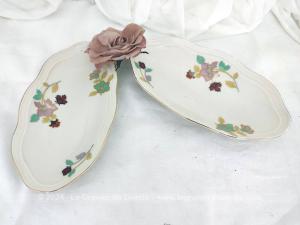 Duo raviers shabby porcelaine Pinkerhammer czechoslovakia modèle Carlsbad