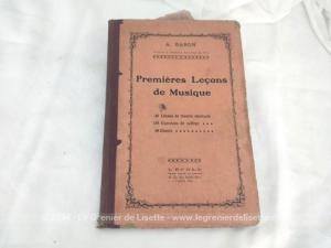 Ancien livre scolaire « Premières Leçons de Musique » de A. Baron