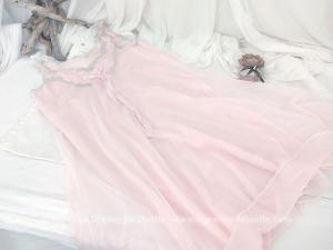 Belle nuisette courte rose marque Florine Nylfrance années 60/70