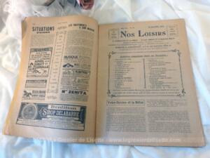 Ancienne revue « Nos Loisirs » du 24 octobre 1909