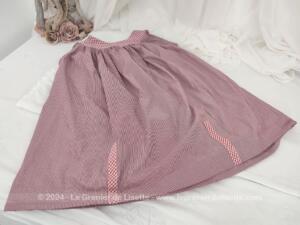 Tablier chasuble vintage enfant fait main vichy et rayures bordeaux