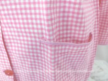 Tablier vichy rose vintage taille 38 nom brodé – Image 4
