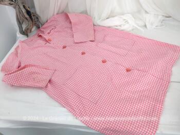Tablier vichy rose vintage taille 38 nom brodé – Image 2