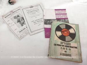Anciens catalogues et prospectus de musiques de 1928,1929 et 1930