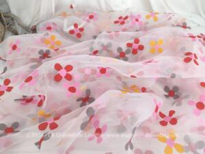 Coupon voilage polyester opaque fleurs tendance seventeen