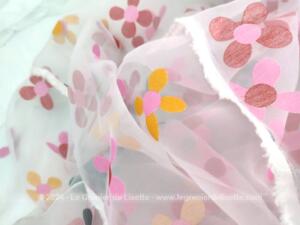 Coupon voilage polyester opaque fleurs tendance seventeen