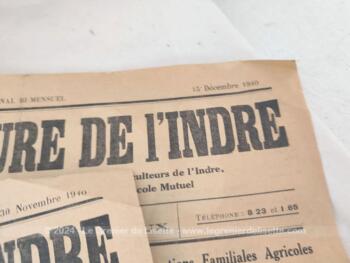 Voici un lot de 4 journaux  de 2 pages de 