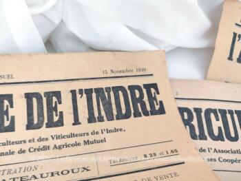 Voici un lot de 4 journaux  de 2 pages de 