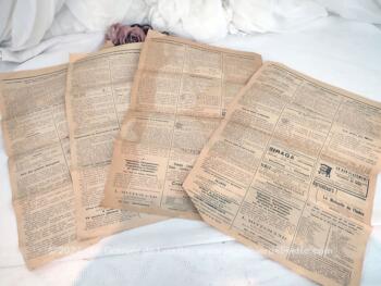 Voici un lot de 4 journaux  de 2 pages de 