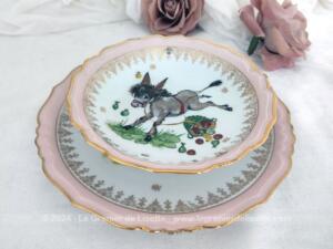 Duo petites assiettes vintages porcelaine pour enfant