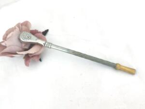 Belle paille à maté démontable en métal et laiton