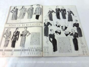 Voici la revue Modes et Travaux de février et mars 1947 sur 20 pages avec tout ce qu'il faut pour affronter l'automne avec élégance tout en voyageant dans les années 40/50. On craque.....