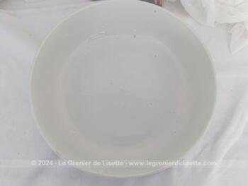 Voici un ancien service de toilette en porcelaine St Amand Céranord semi-vitrifié, avec  bassine et broc décorés de pensées blanches aux feuilles bordeaux sur fond bleues dans un style tendance Art Déco.