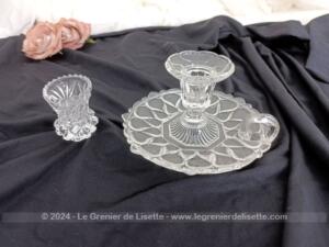 Assortiment rat de cave et bougeoir verre ouvragé