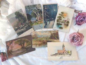 Voici un lot de 7 cartes postales anciennes sur papier cartonné représentant différents paysages et portant presque toutes la date de 1904.