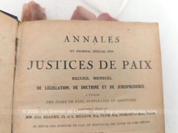 Voici le livre des Annales des Justices de Paix pour l'année 1940, regroupant les recueils mensuels de législation, de doctrine et de jurisprudence sur 550 pages.  Surprenant et très instructif !