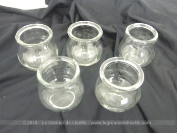 Lot de 5 anciennes ventouses médicinales en verre soufflé et moulé pour une décoration vintage et shabby .