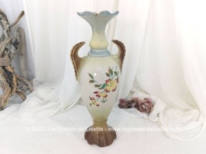 Superbe vase ancien faïence forme amphore numéroté et signé