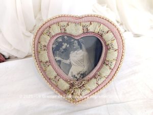 Cadre tissus shabby photo mariée vintage