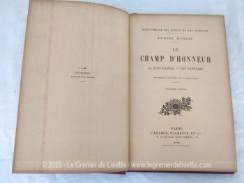Avec une tranche dorée à l'or fin, voici un beau livre de la Bibliothèque des Ecoles et des Familles édité en 1898, écrit par Louise Mussat avec 3 romans, Le Champ d'Honneur, La Bien-Acquise et Les Fanfare, le tout sur 189 pages et illustré par 15 gravures.