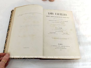 Vieux de plus 146 ans, voici le livre daté de 1879  au titre de 