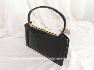 Superbe sac vintage en cuir croco